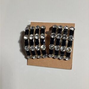 Black and Silver Crystal Earrings